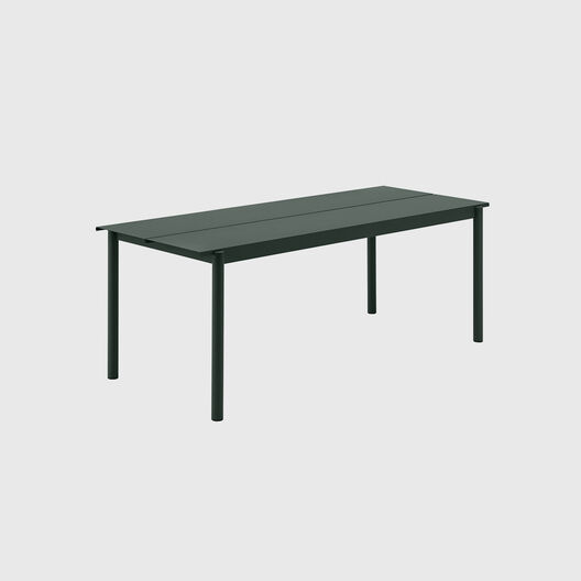 Linear Steel 6&ndash;8 Seat Table, Dark Green