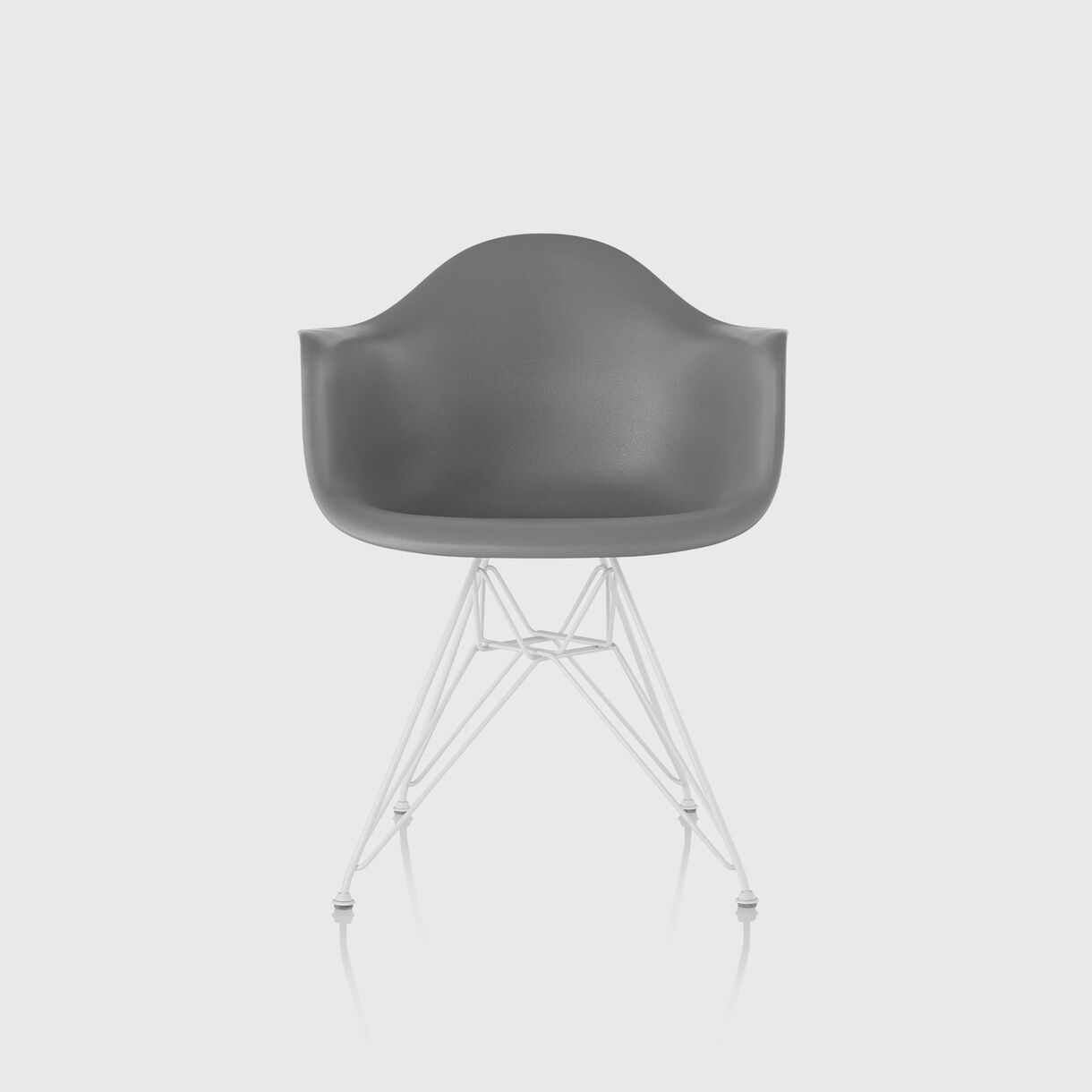 Eames Moulded Plastic Armchair, Charcoal & White