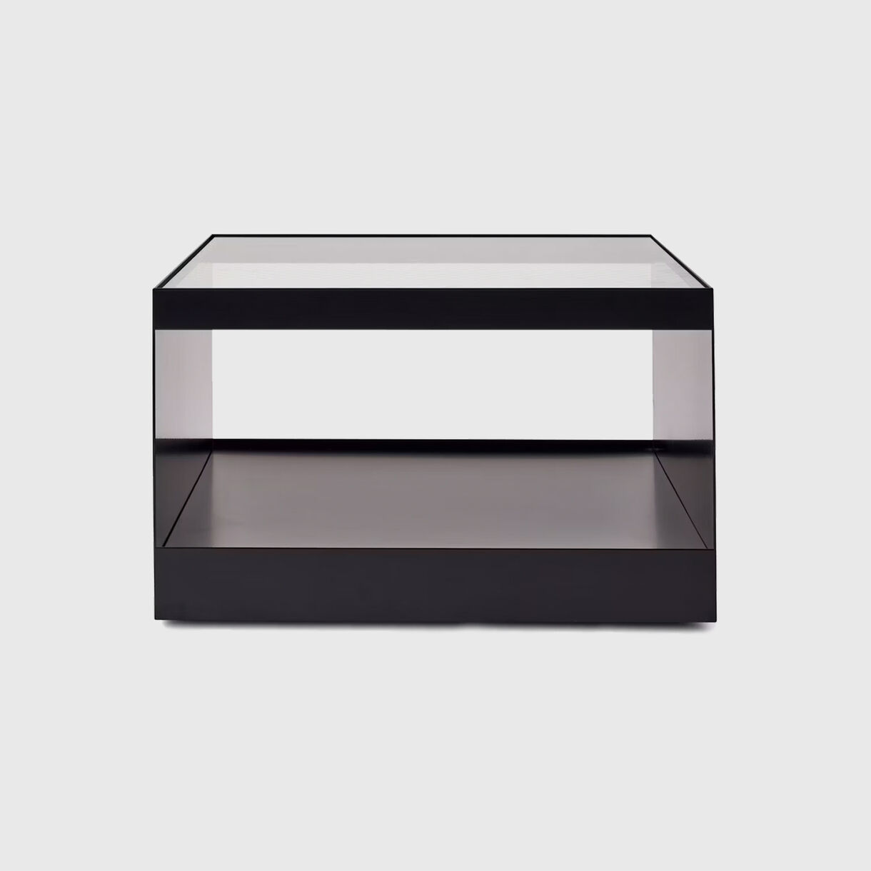 D'Urso Coffee Table, Medium, Black, Clear Glass