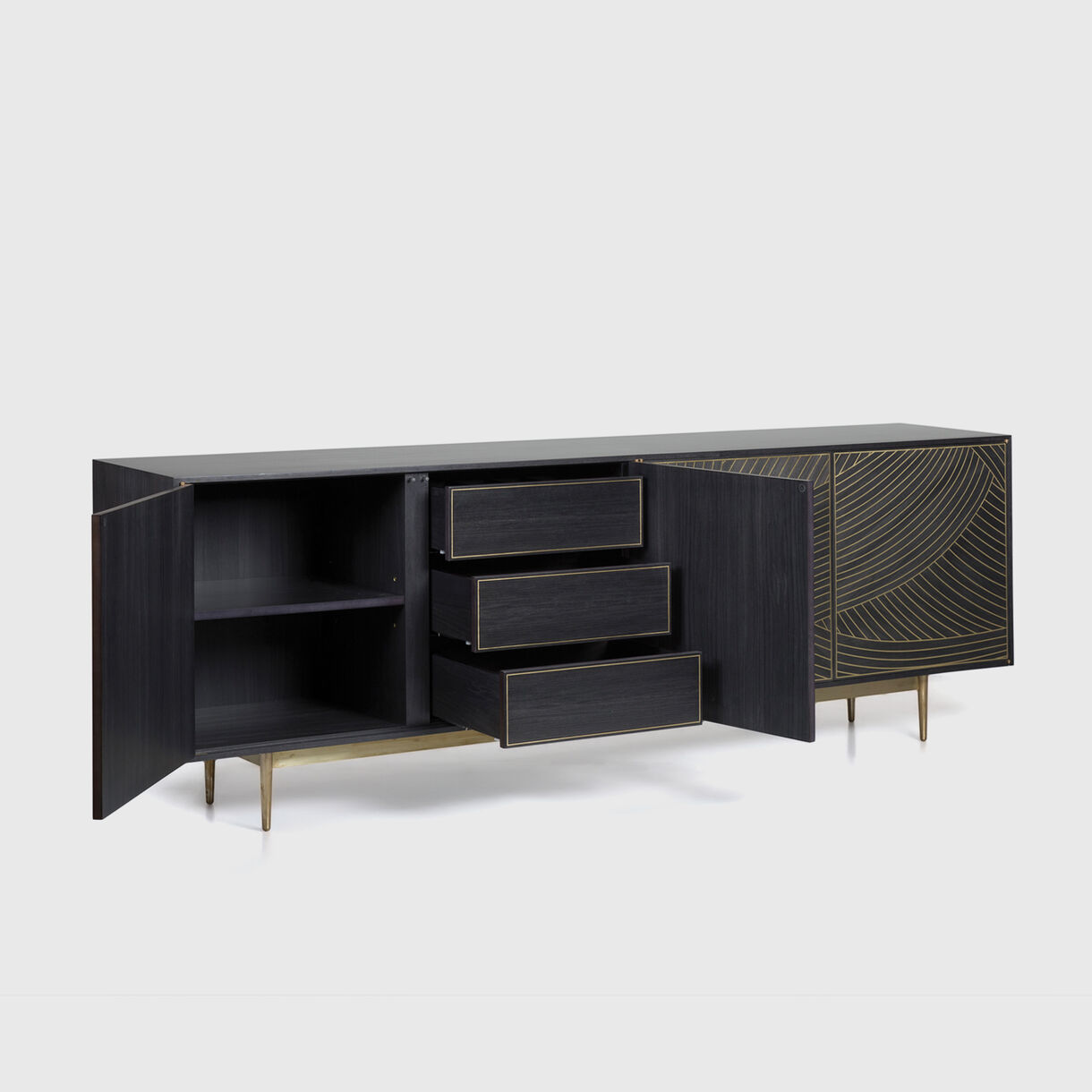 4-Door Dhow Cabinet in Charcoal