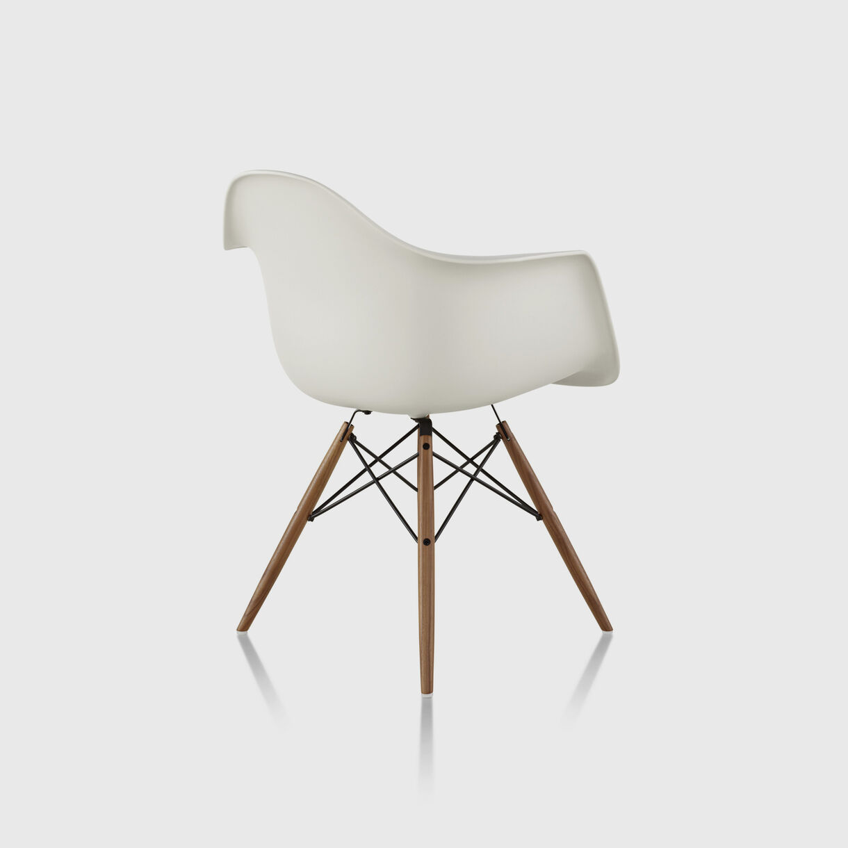 Eames Moulded Plastic Armchair Wood, White, Natural Maple