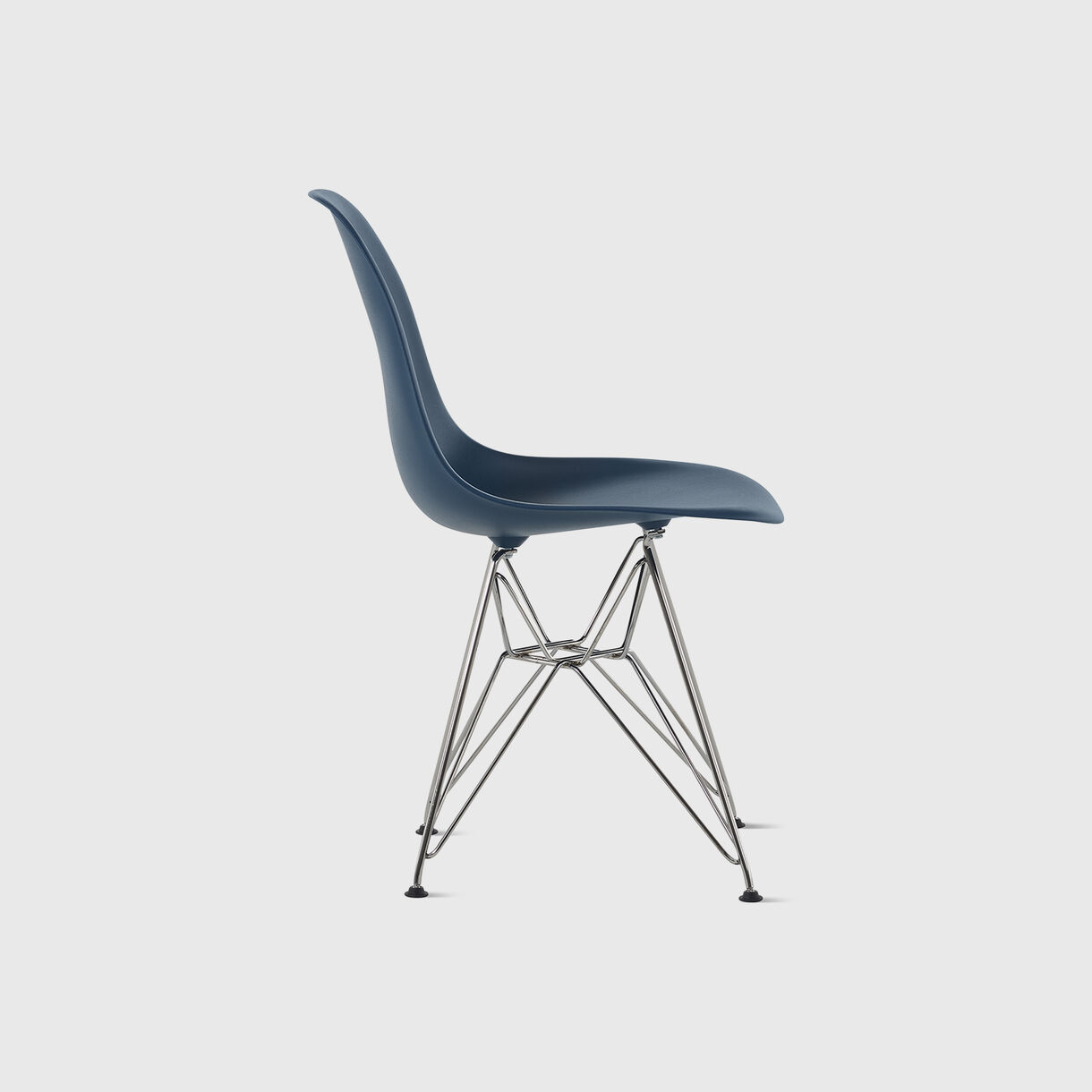 Eames Moulded Plastic Side Chair, Wire Base, Blue Green, Chrome