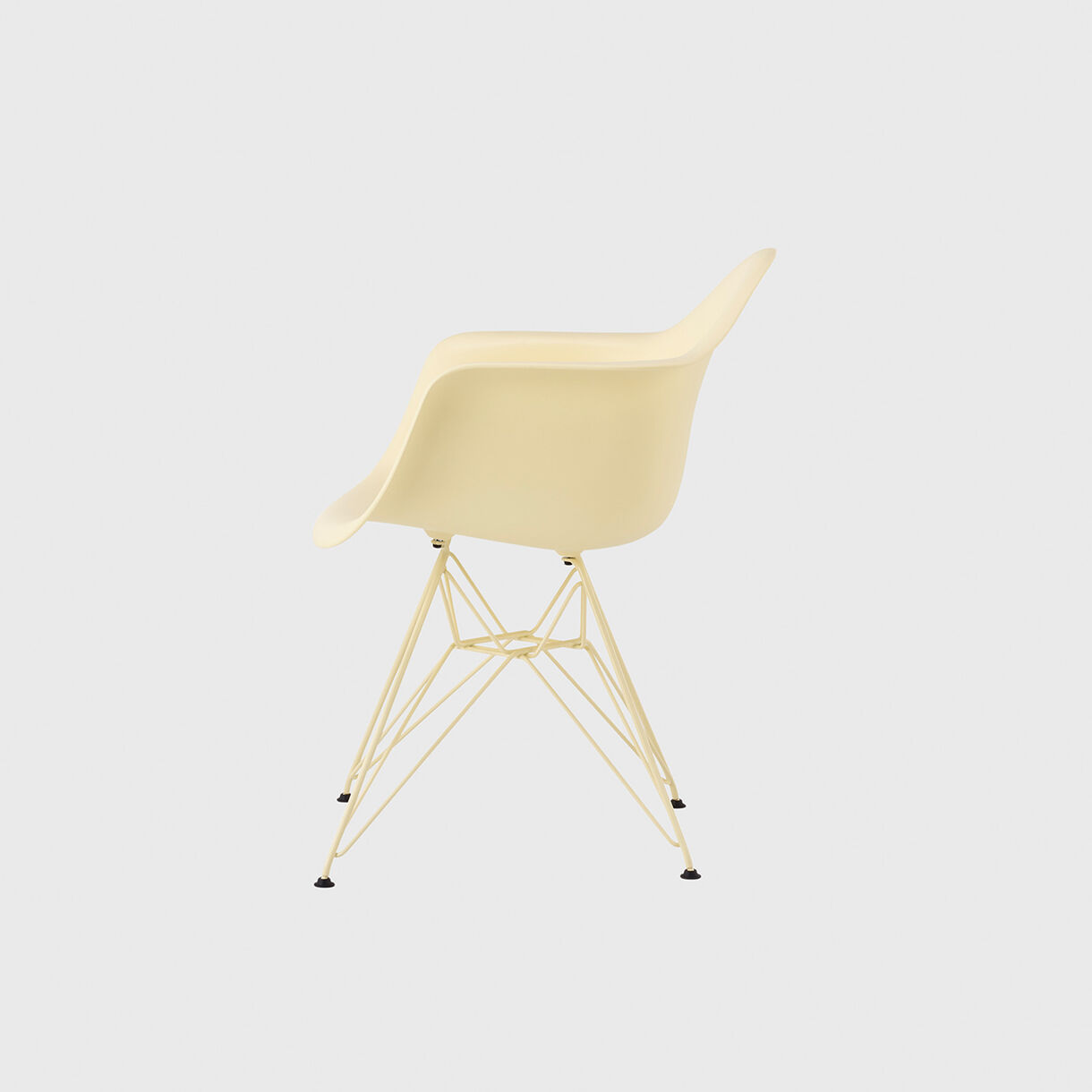 Eames Moulded Plastic Armchair, Wire Base, Powder Yellow