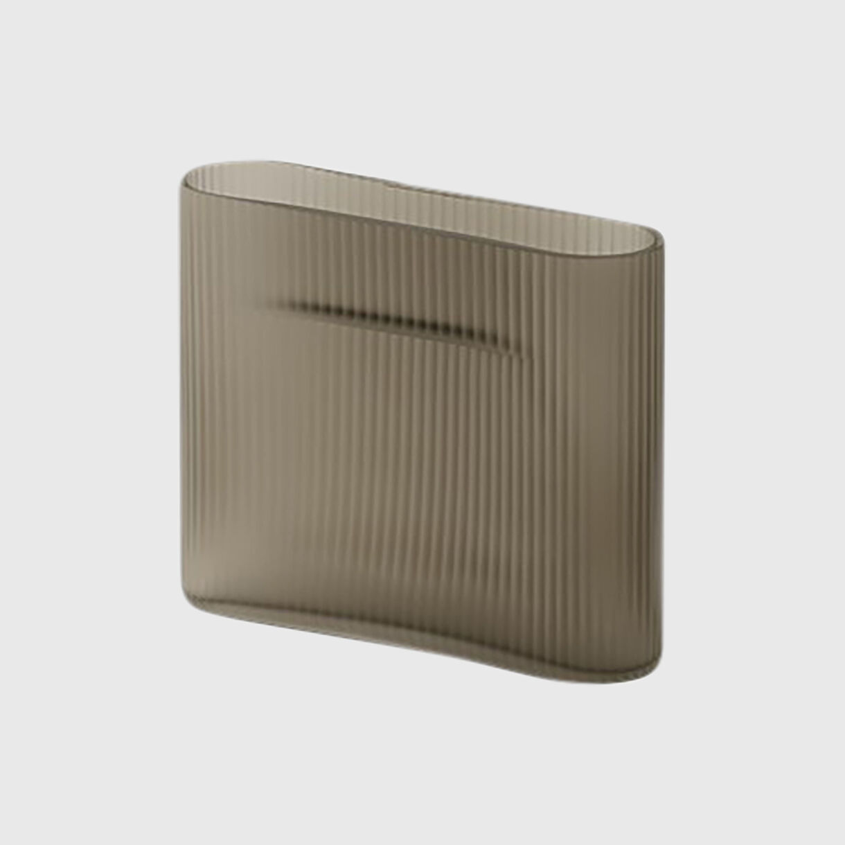 Ridge Vase, Frosted Glass, Taupe, Low