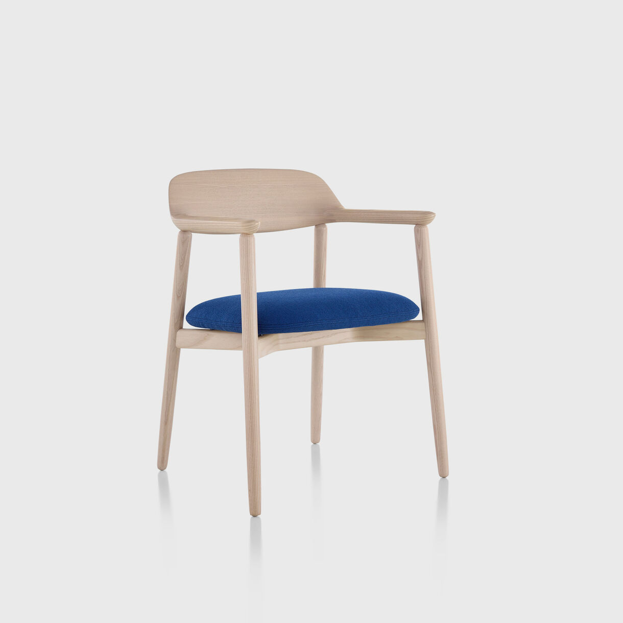 Crosshatch Side Chair, White Ash & Cerulean