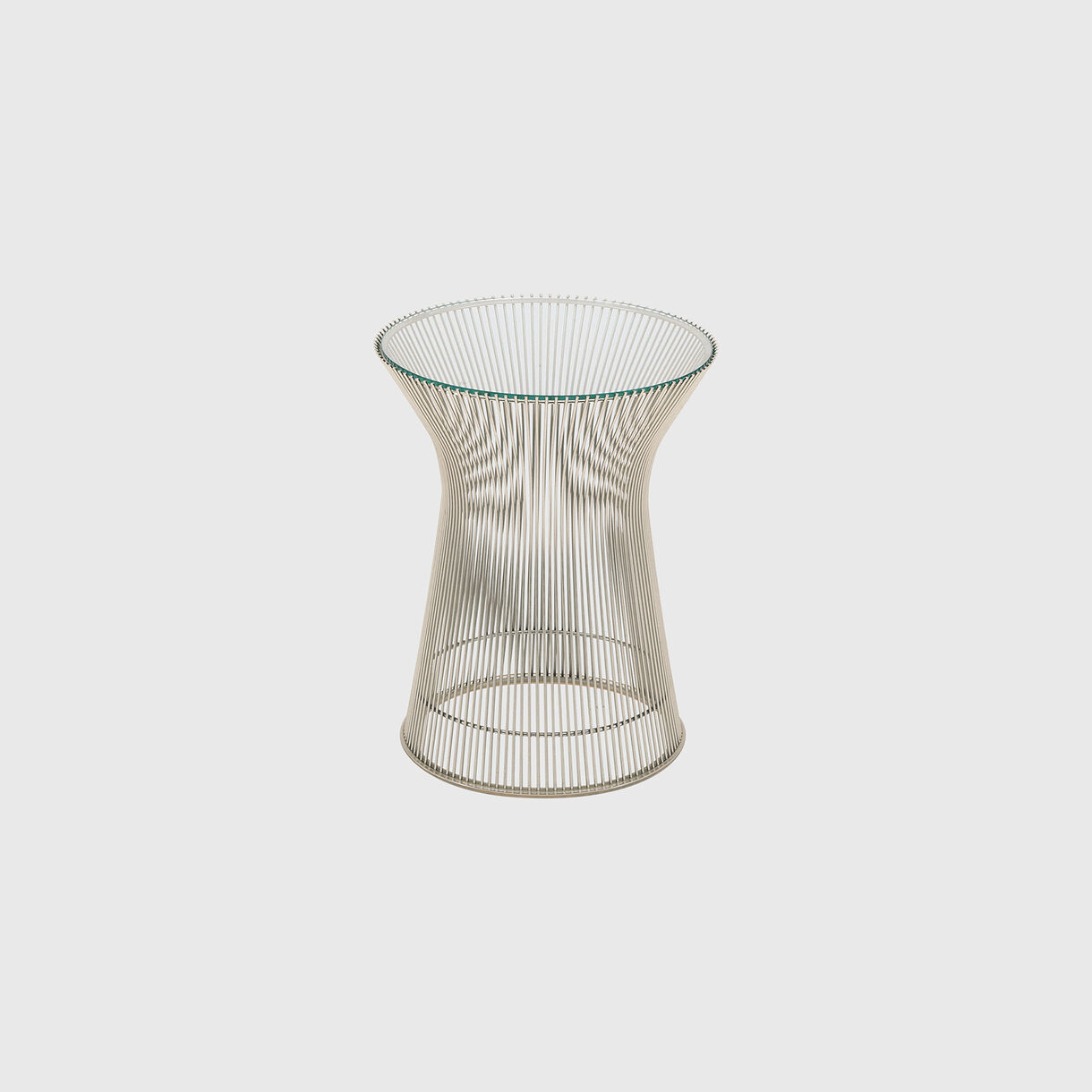 Platner Side Table, Clear Glass Nickel