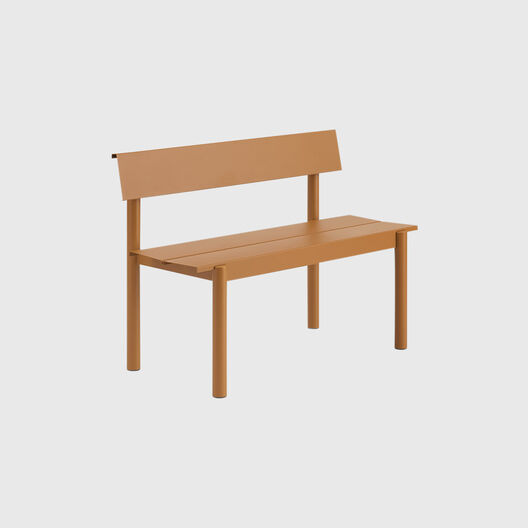 Linear Steel Bench with Backrest