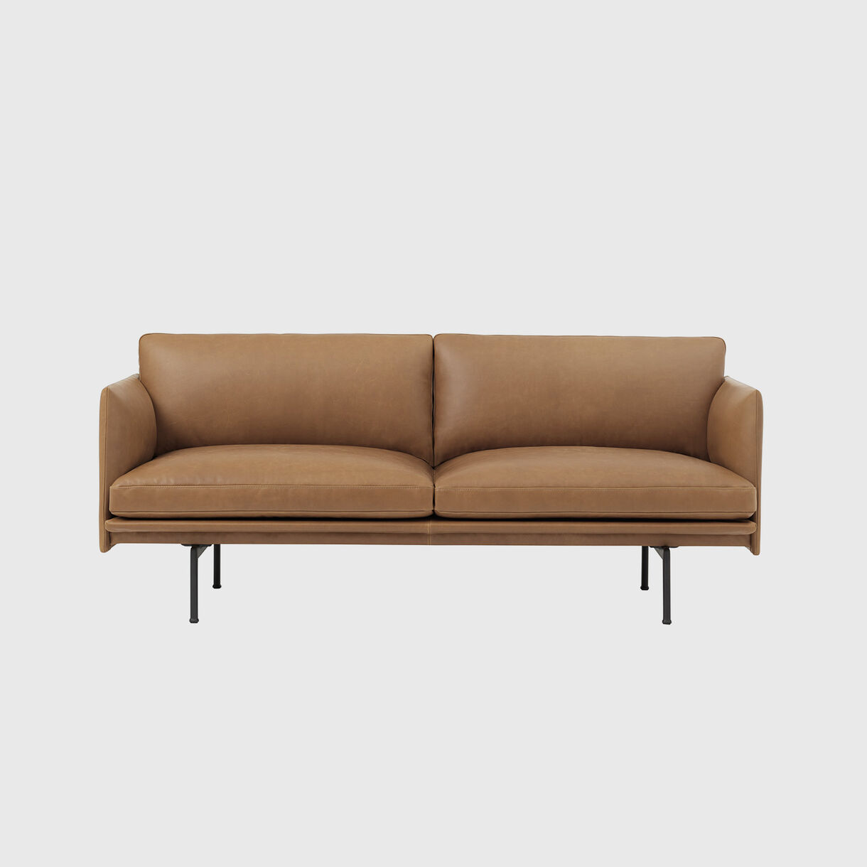 Outline 2 Seater Sofa, Cognac Leather
