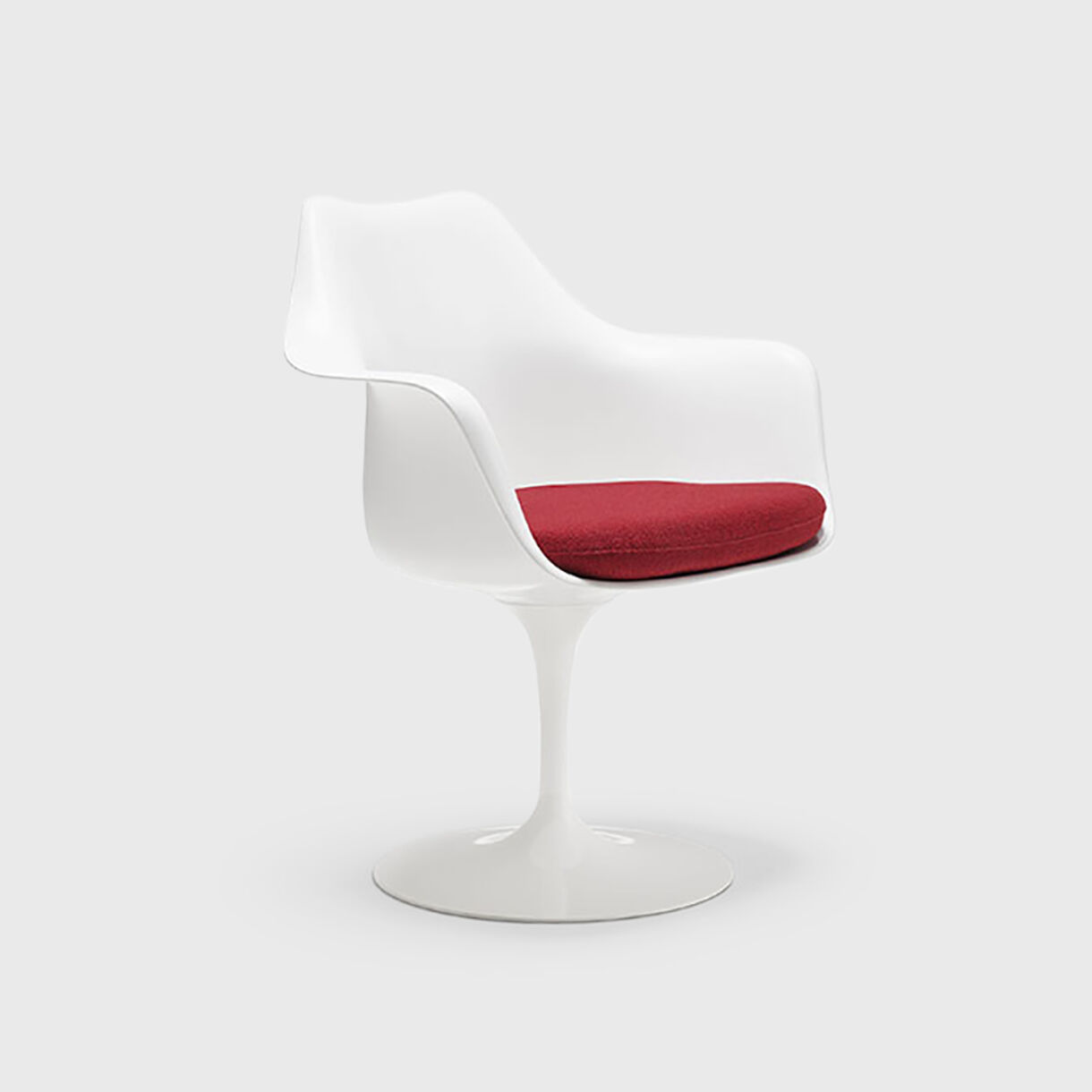 Tulip Armchair, White Red Cushion