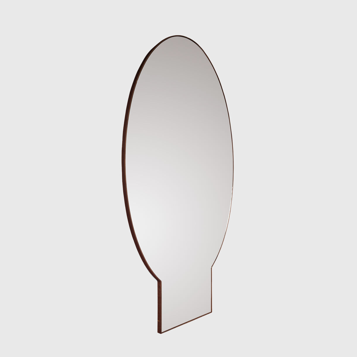 Moongate Mirror, Oval, Clear Walnut