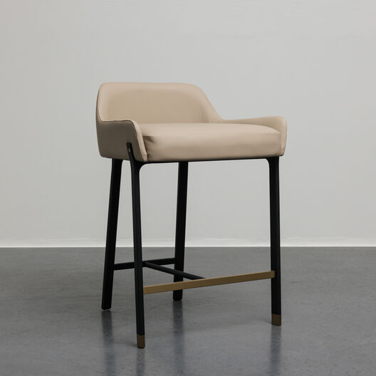 Blink Counter Stool, Cream Leather