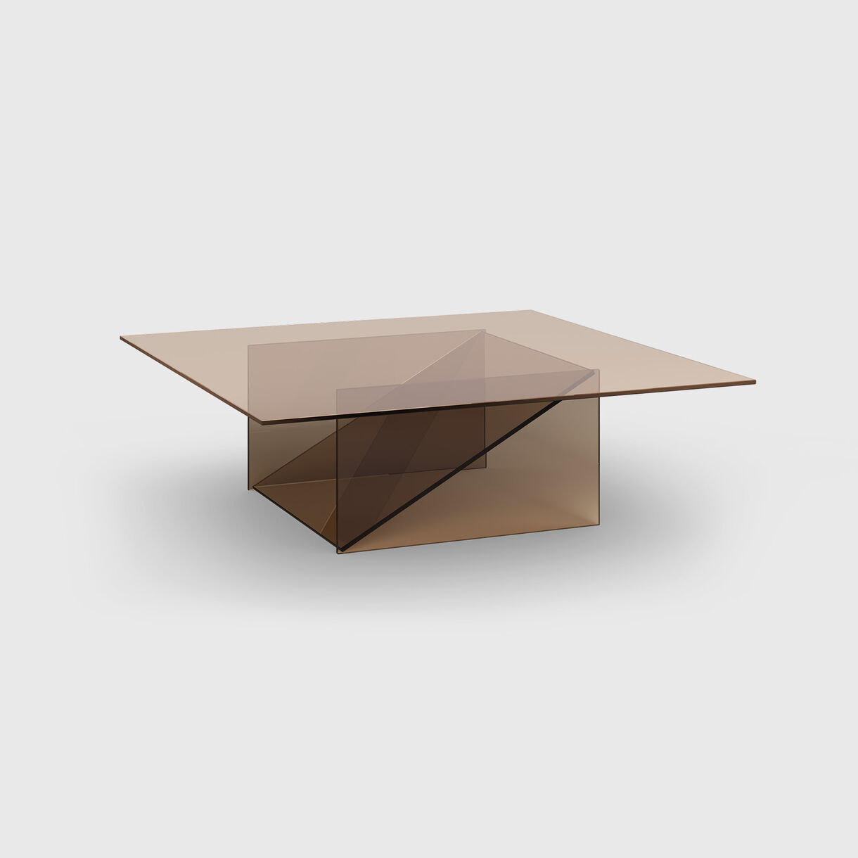 Kaisa Coffee Table, Square, Glass Brown