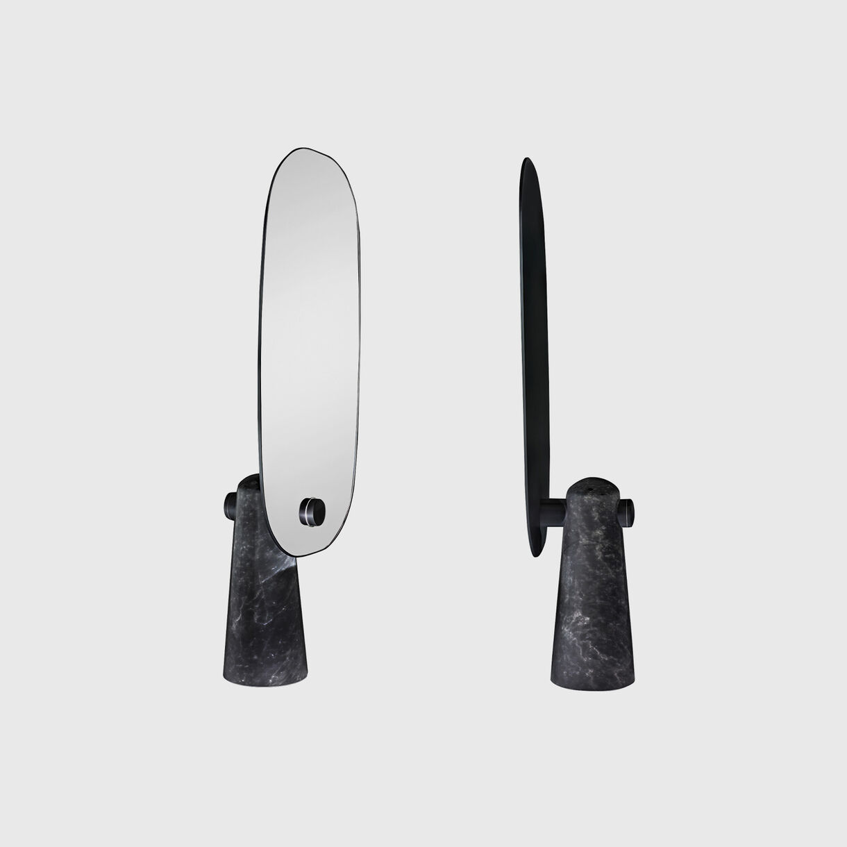 Iconic Standing Mirror, Black Marble