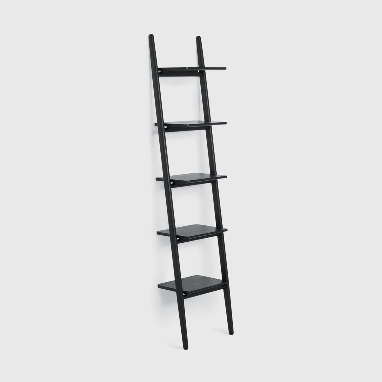 Folk Ladder Shelving, Narrow, Ebonised Ash