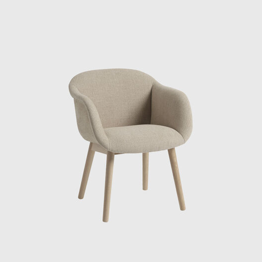 Fiber Soft Armchair, Wood Base