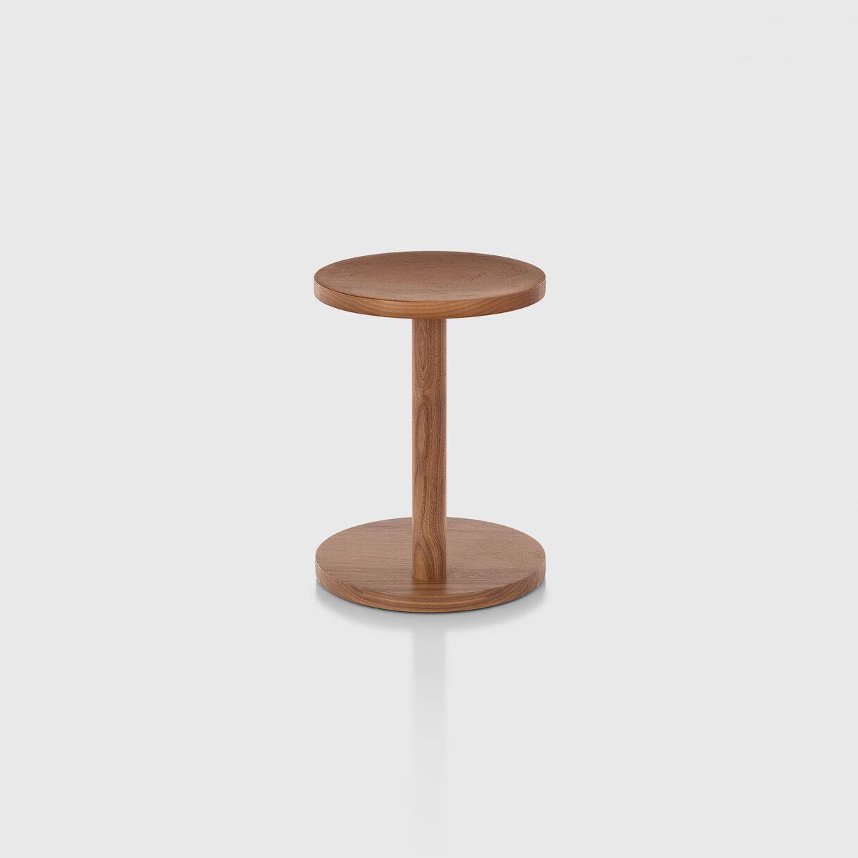 Spot Low Stool, Walnut & Chrome