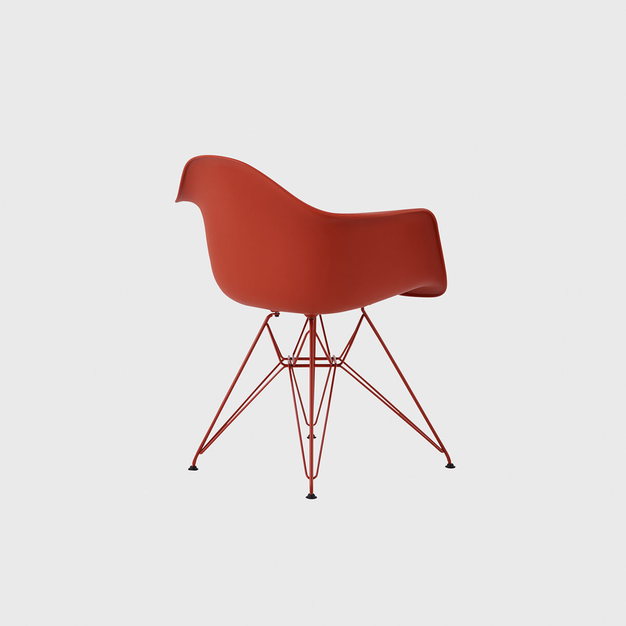 Eames Moulded Plastic Armchair, Wire Base, Iron Red