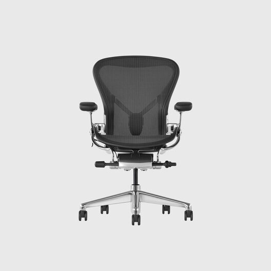 Aeron Chair, Medium (B), Graphite, Polished Aluminium Frame