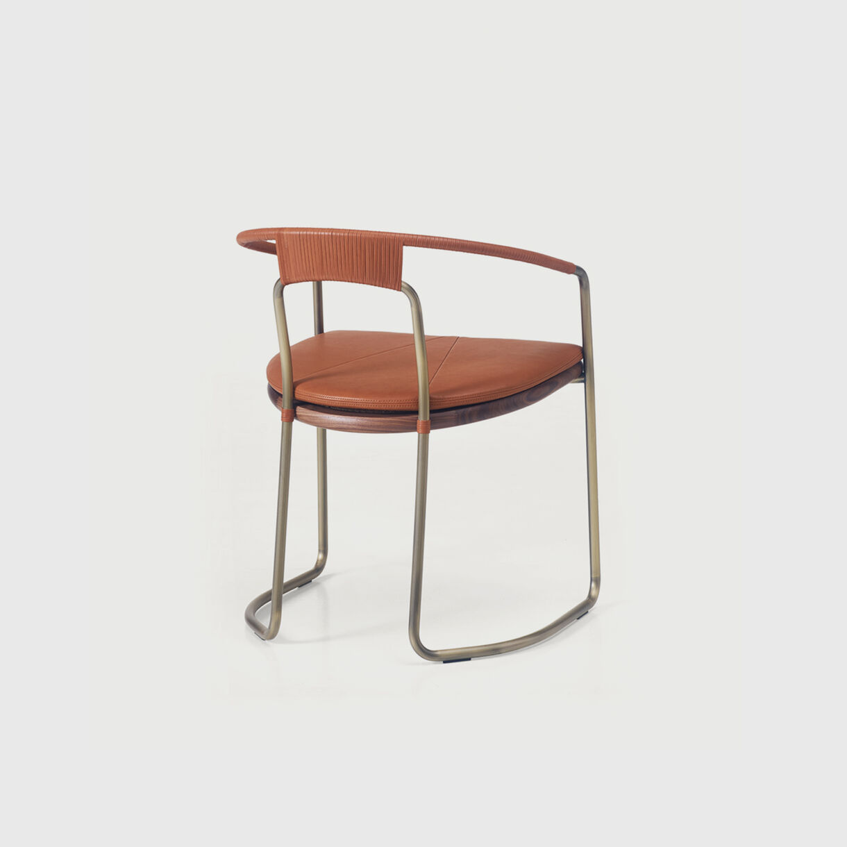 Geometric Side Chair in Leather