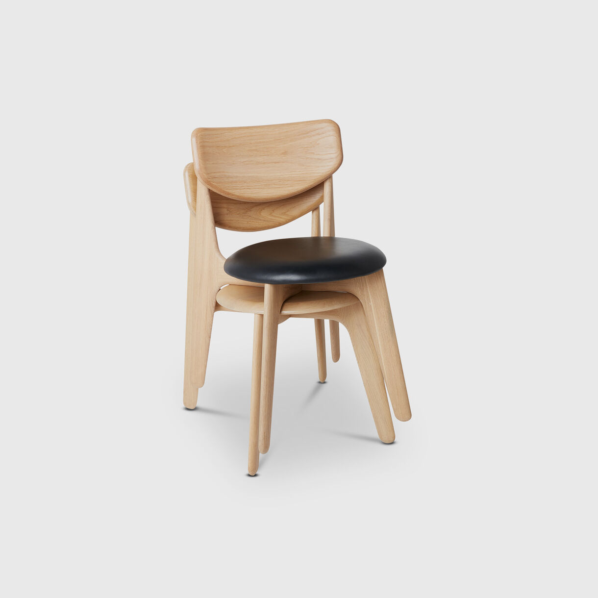 Slab Side Chair, Natural Oak, Upholstered