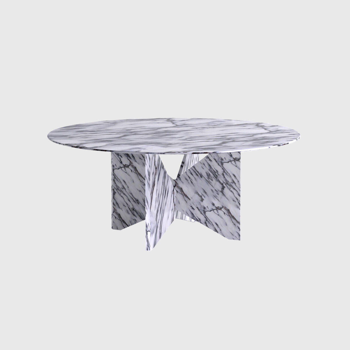 Lamina Round Table, White Marble