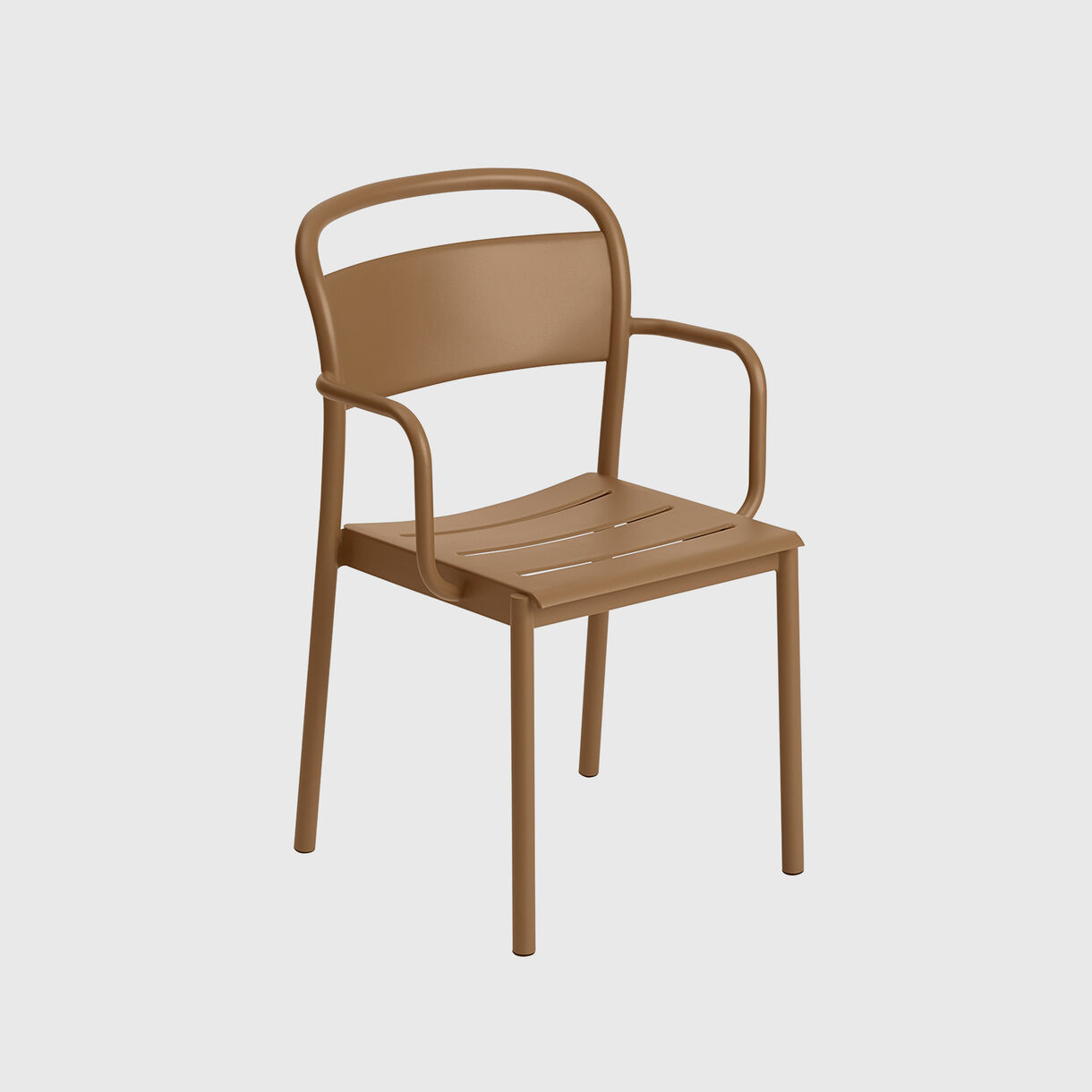 Linear Steel Armchair, Burnt Orange