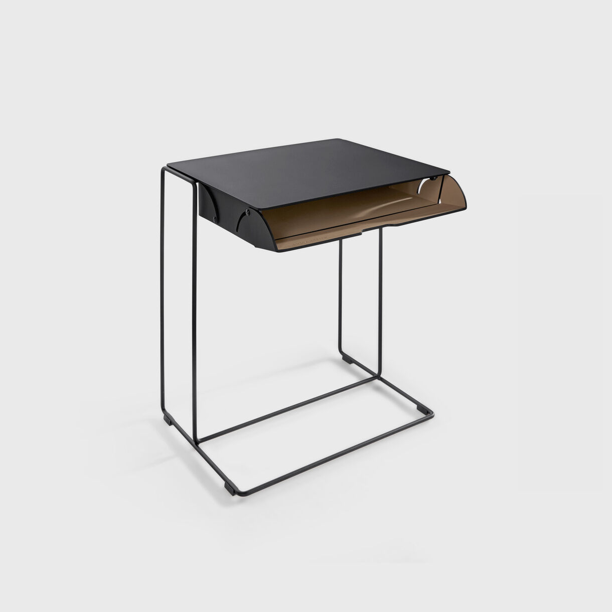 Oki Side Table Leather Case, Small, Black