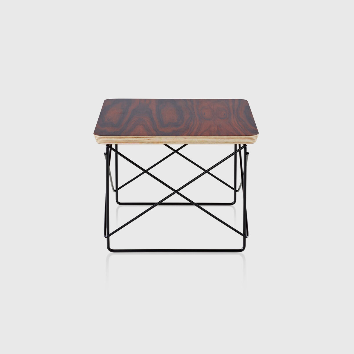 Eames Wire Base Low Table, Walnut & Black