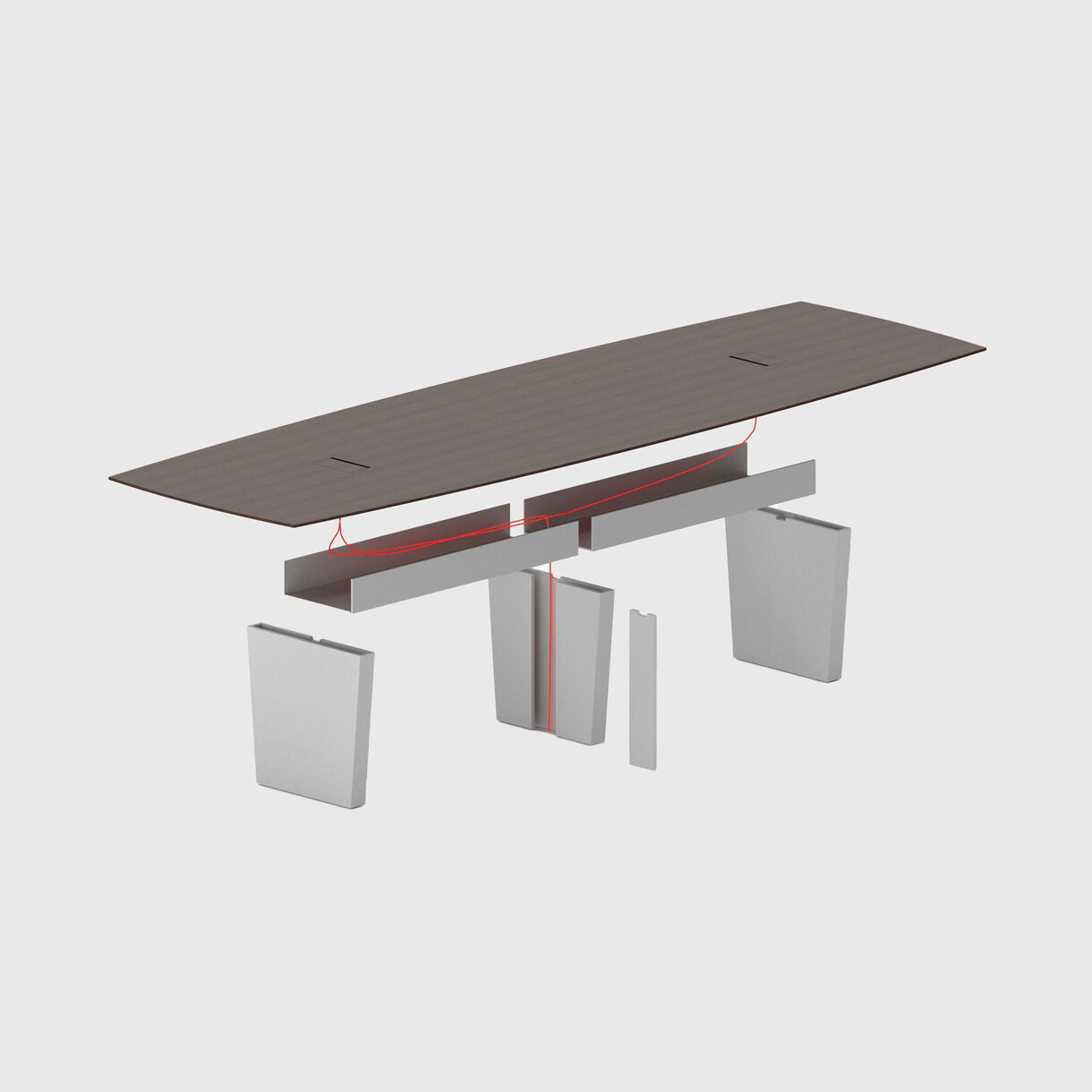 Scale Media Conference Table, Cable Management