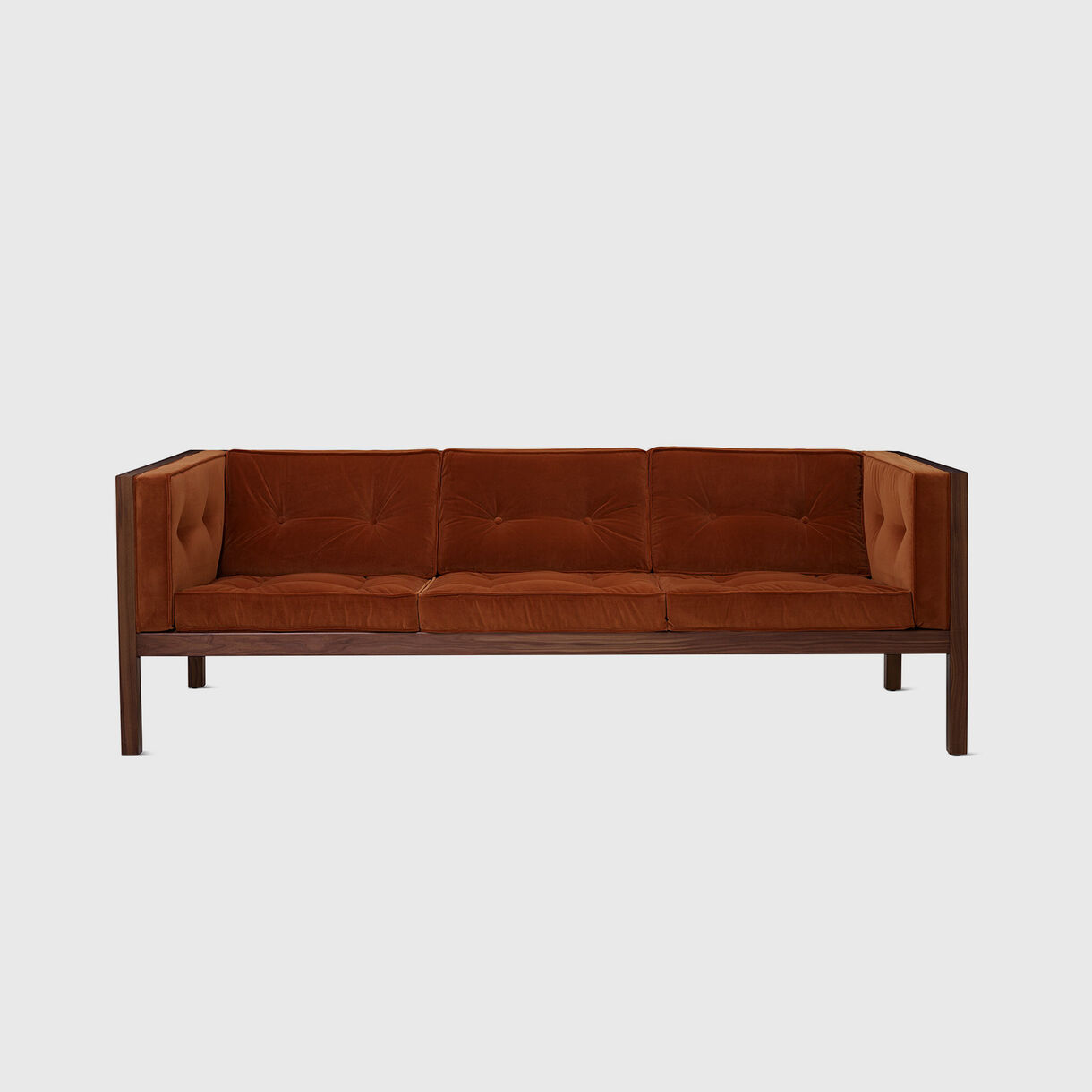 Nelson Cube Sofa, 2070, Walnut & Tempo Flaxseed