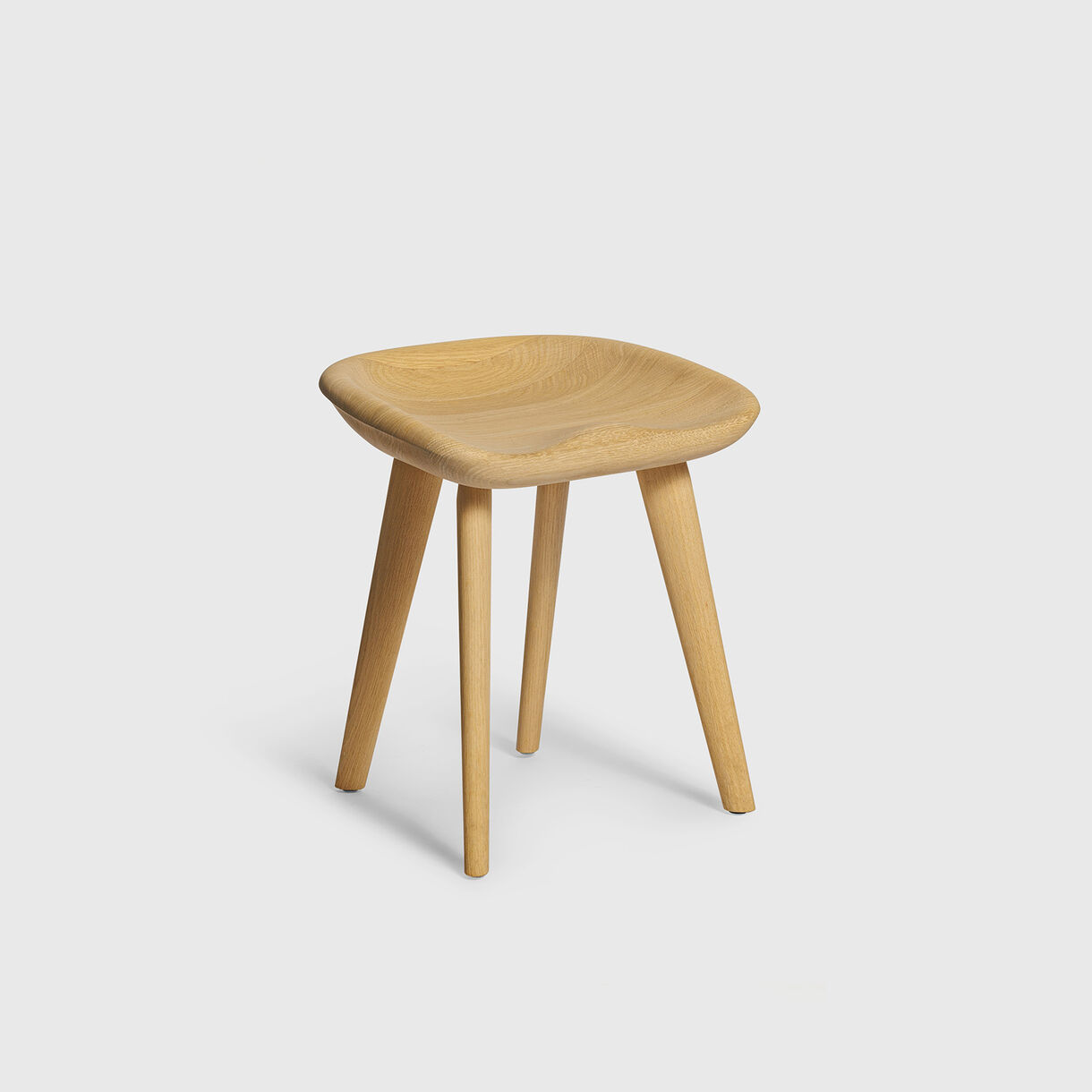 Tractor Stool, Low Stool Height, White Oak