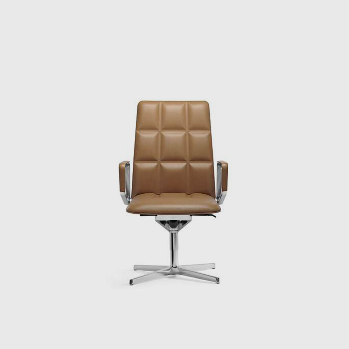 Leadchair Executive Swivel Chair, Mid Back, Tan