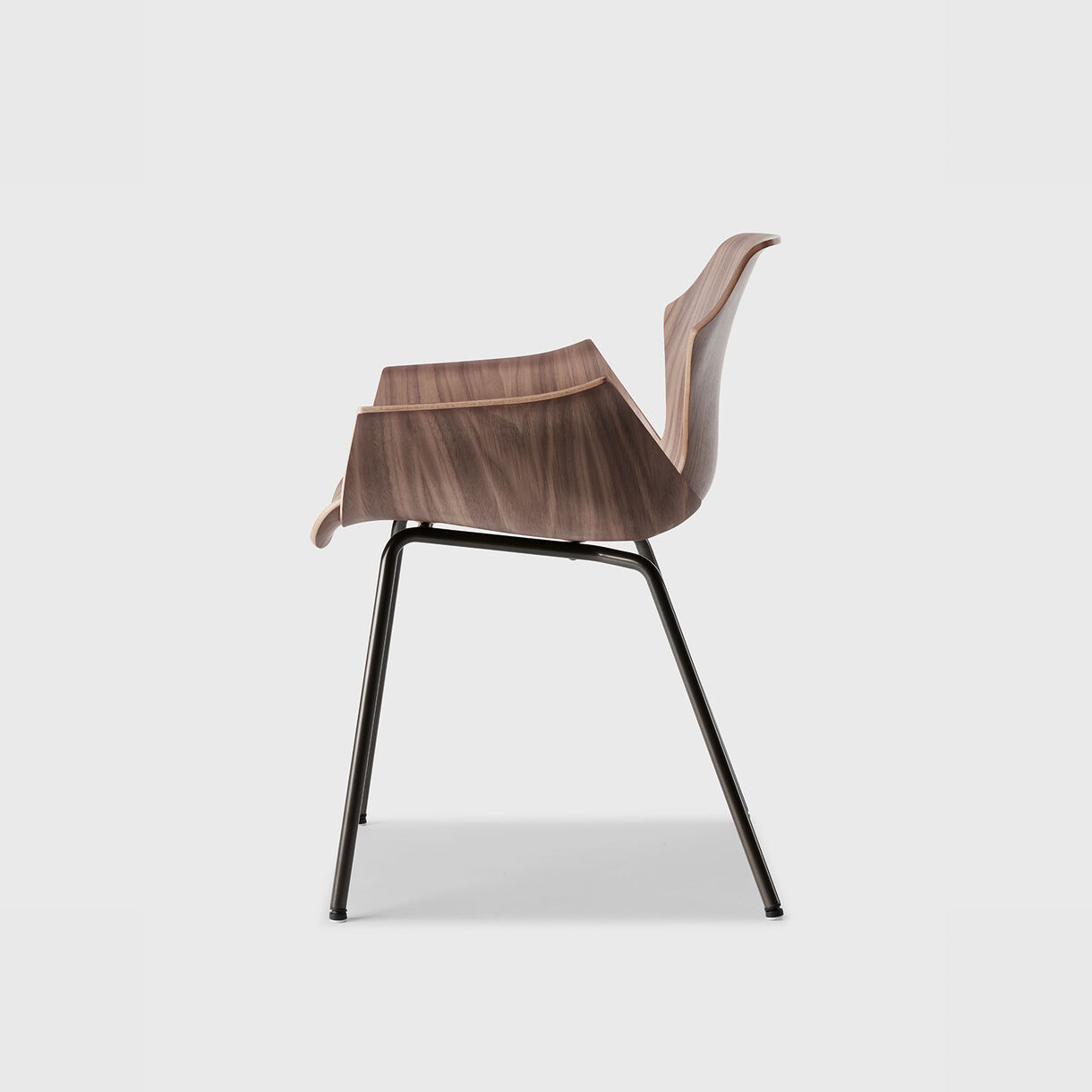 Petal Metal Base Armchair, Walnut