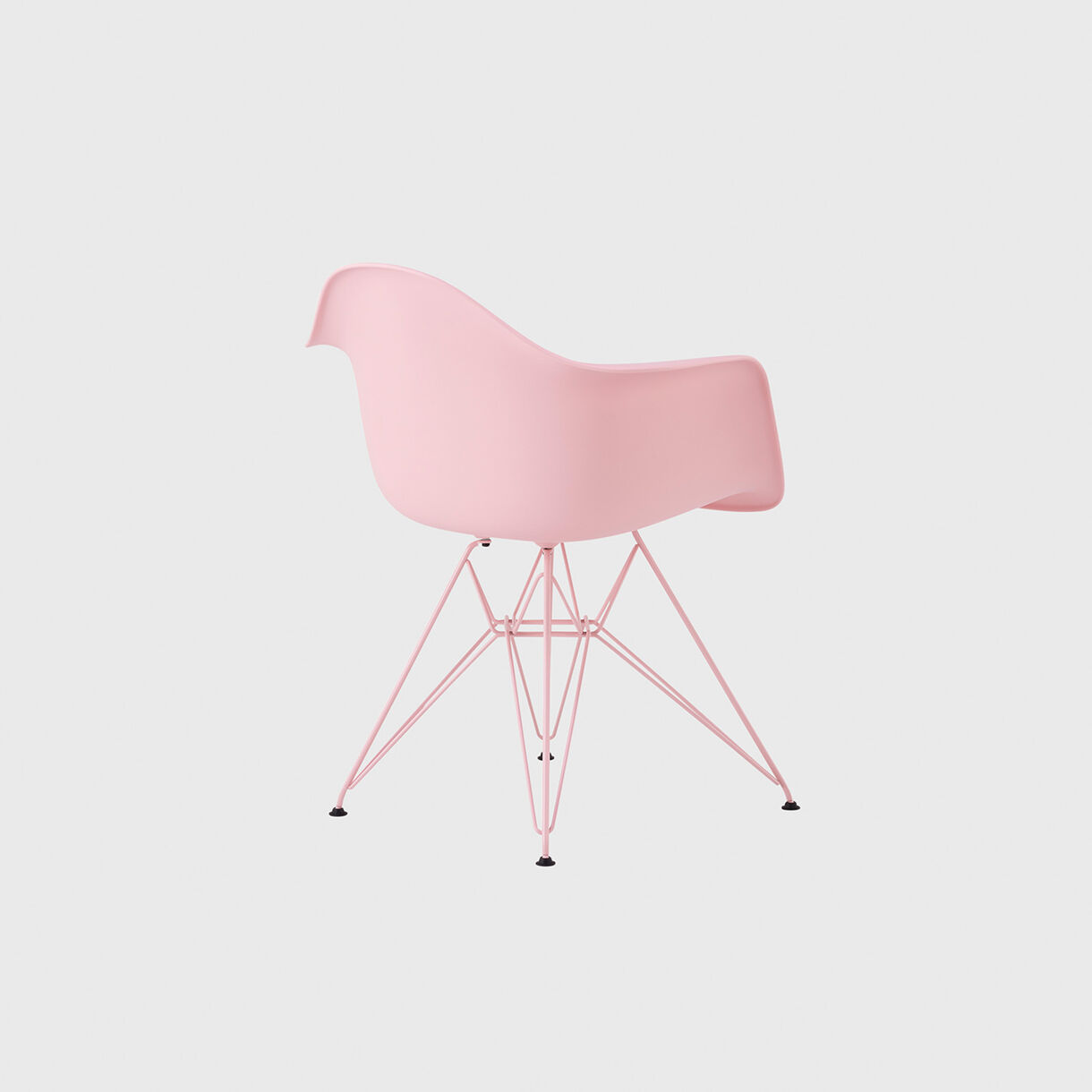 Eames Moulded Plastic Armchair, Wire Base, Powder Pink