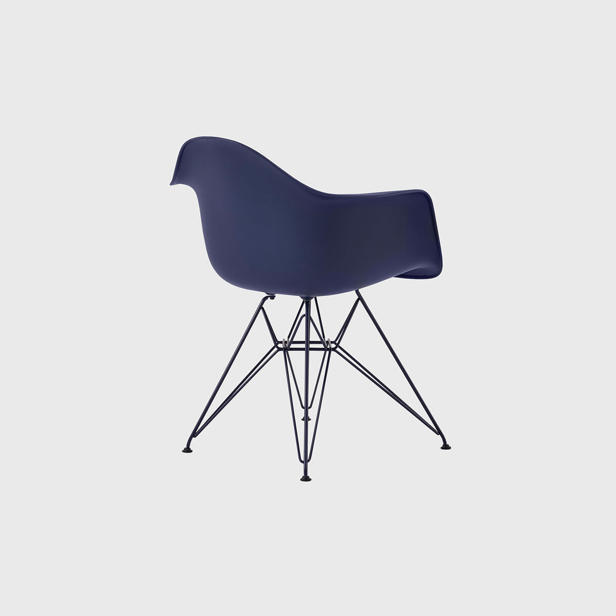 Eames Moulded Plastic Armchair, Wire Base, Black Blue