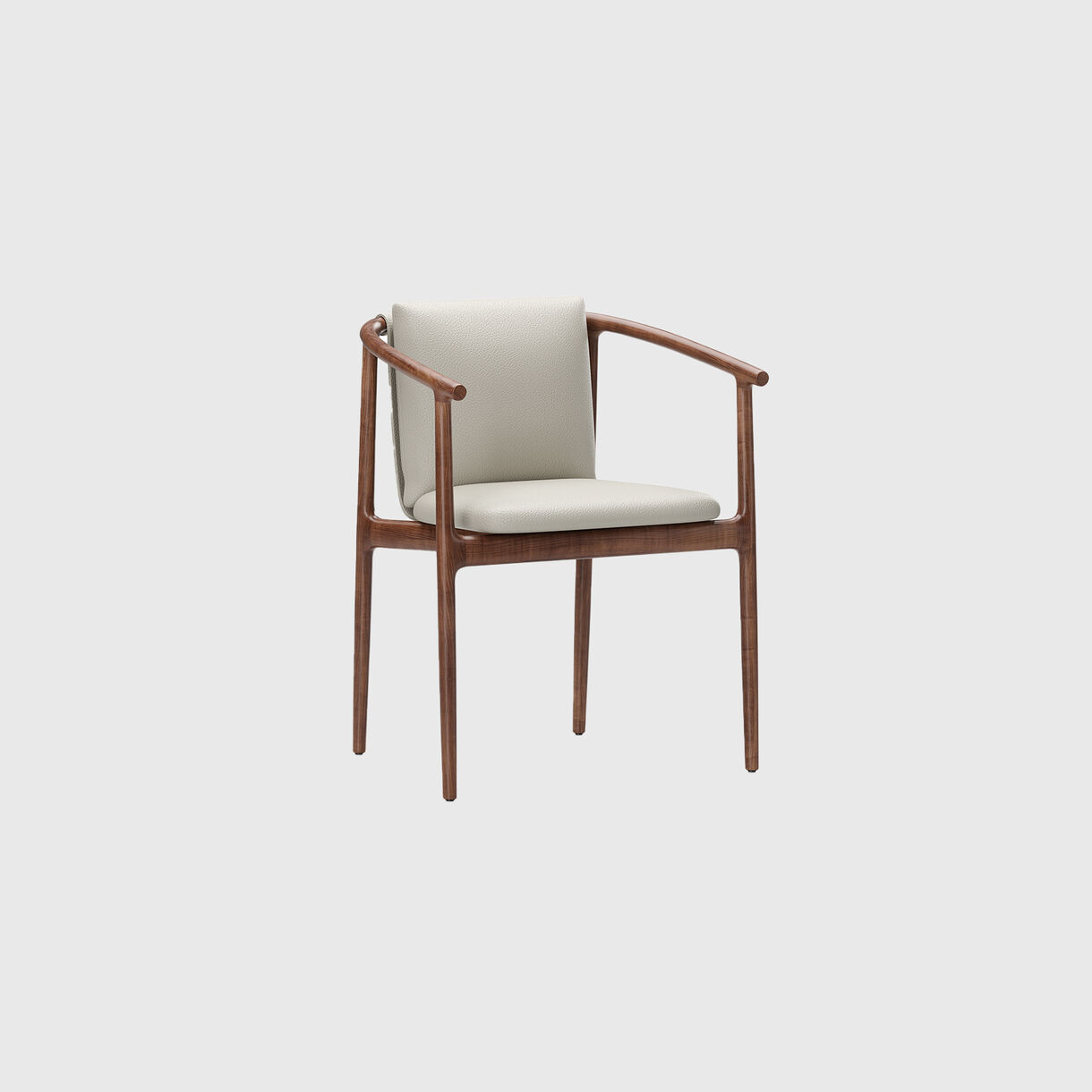 Charlie Armchair, Walnut, Cream