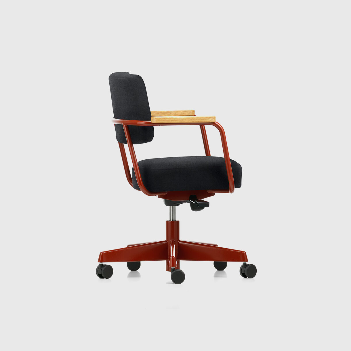 Fauteuil Direction Pivotant Armchair, Twill Dark Grey, Japanese Red