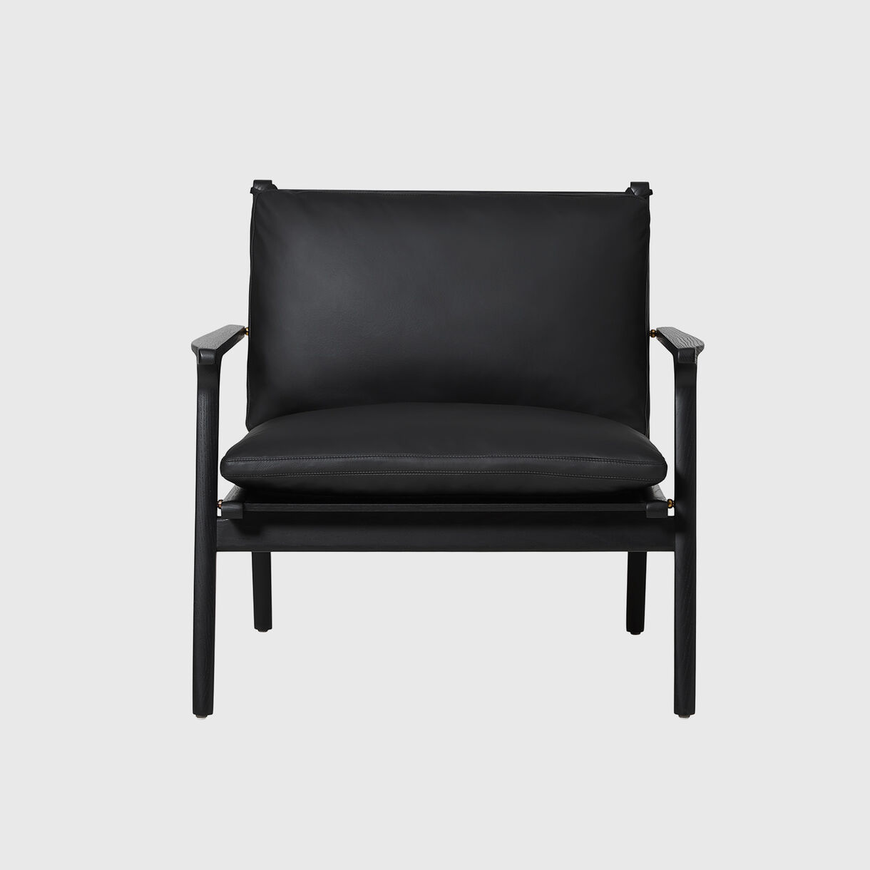 Rén Lounge Chair, Large, Onyx Oak, Milano Leather - Black 2522