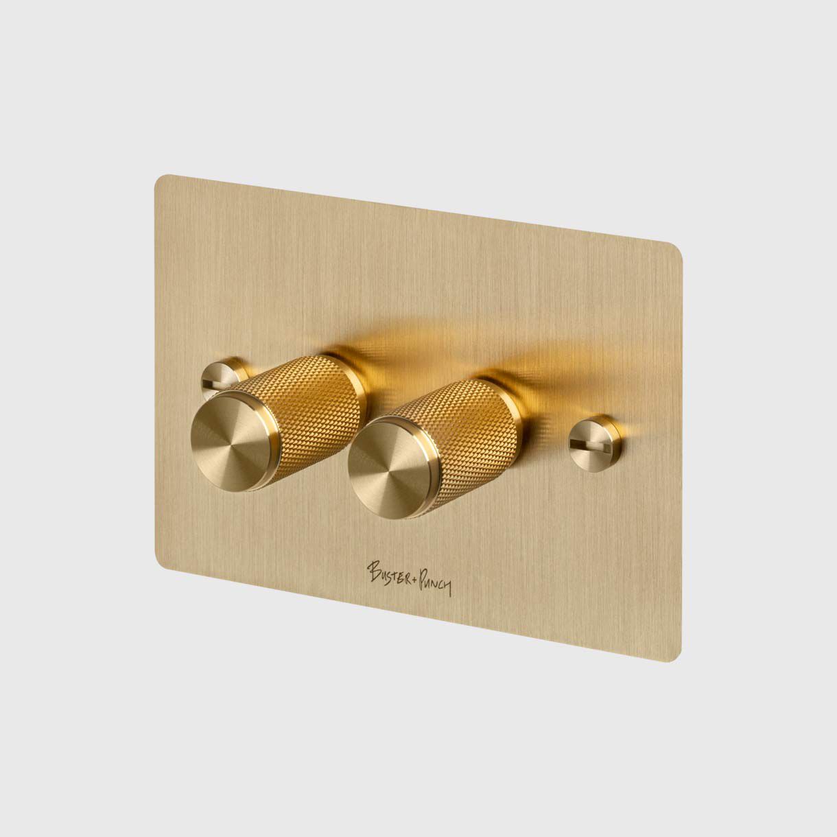 2G Dimmer Switch, Brass