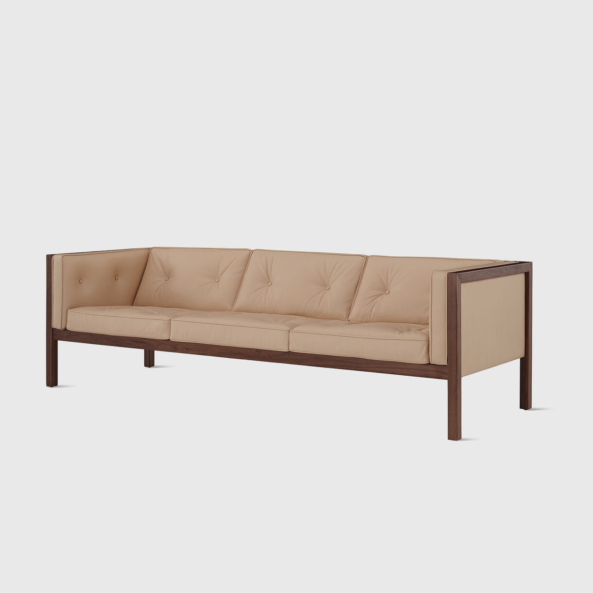 Nelson Cube Sofa, 2337mm, Walnut & Balsa Leather