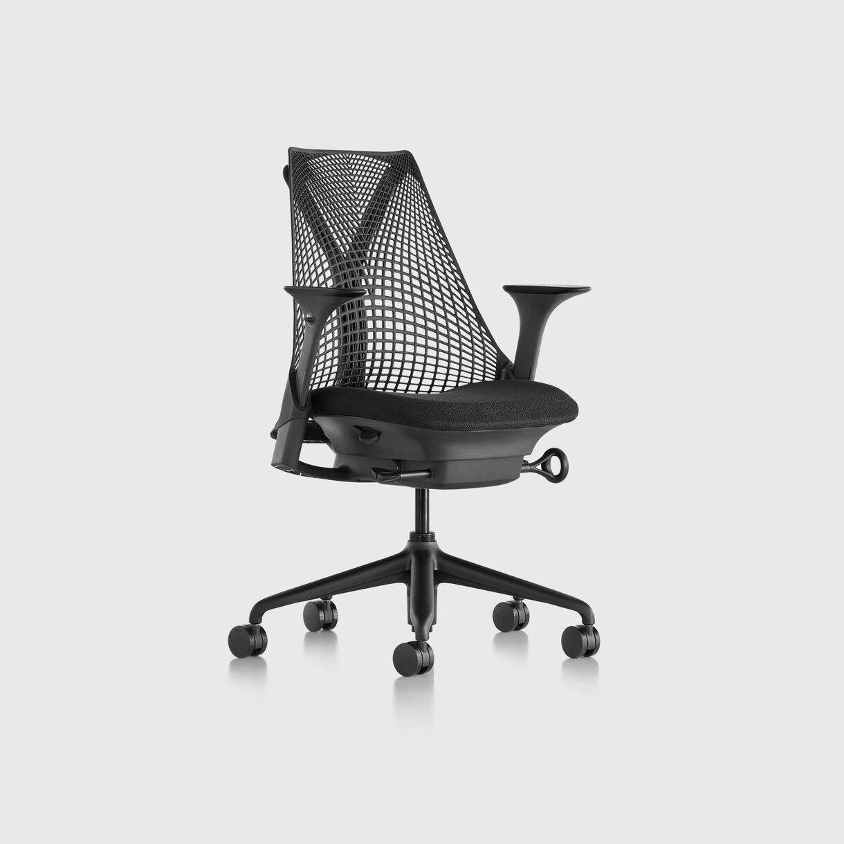 Sayl Chair, Black Base & Zen Onyx Upholstery