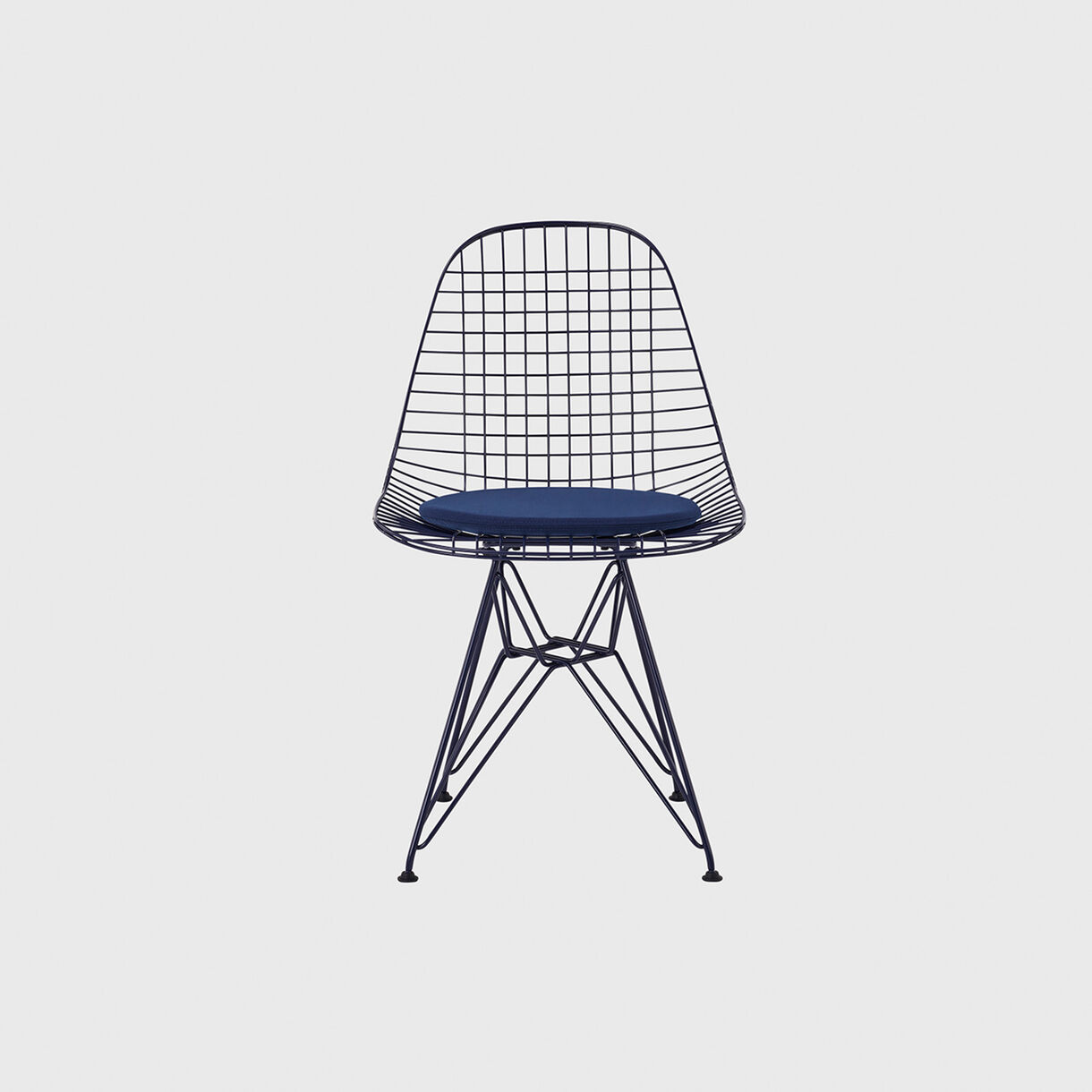 Eames Wire Chair, Upholstered Seat Pad, Black Blue