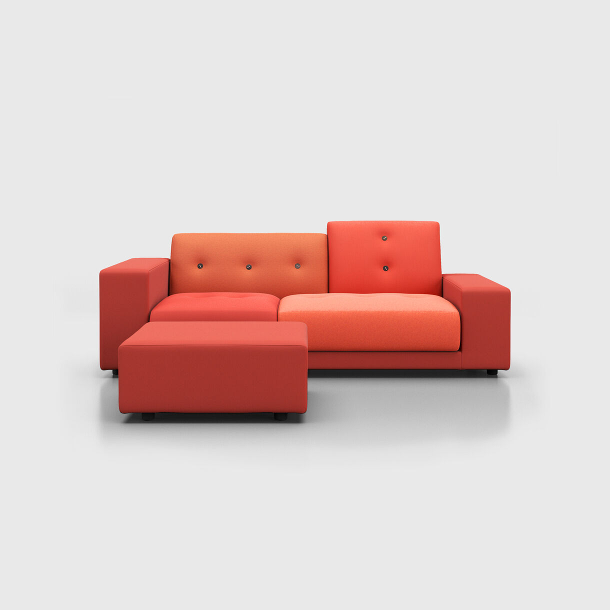 Polder Ottoman, Fabric Mix - Earth Red