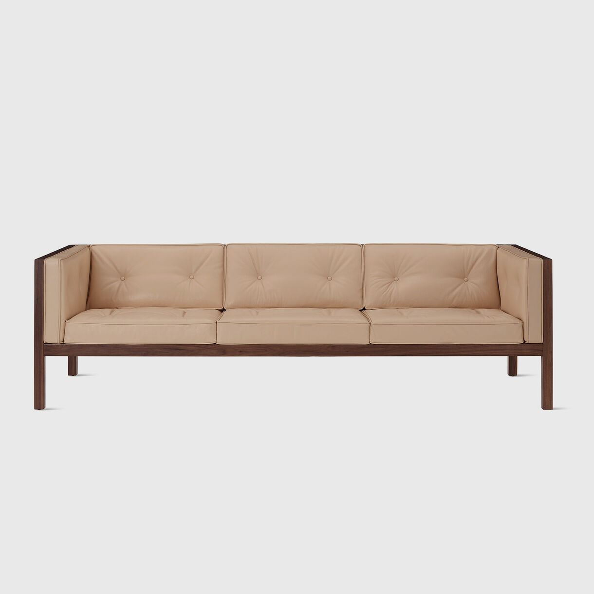 Nelson Cube Sofa, 2337mm, Walnut & Balsa Leather