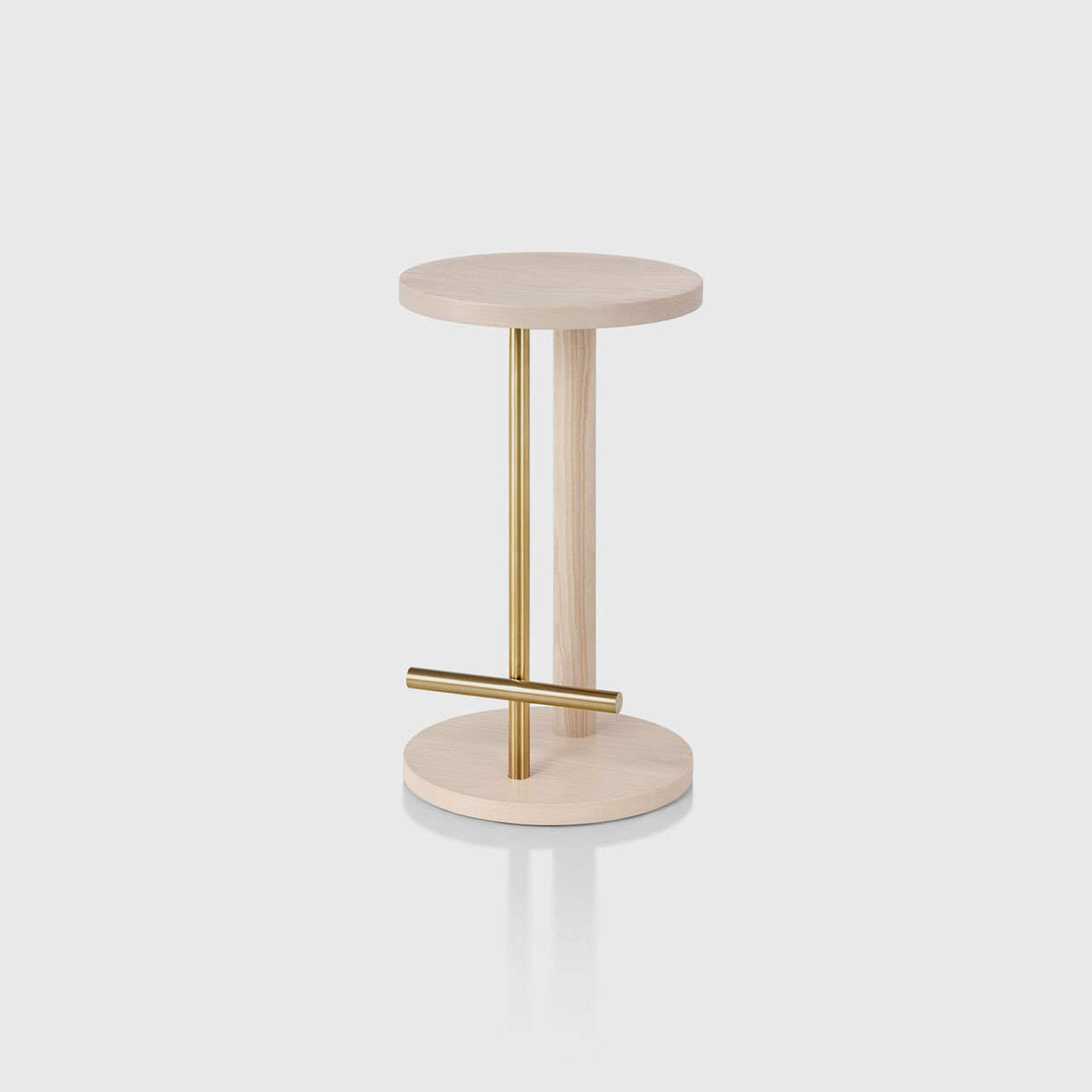 Spot Counter Stool, White Ash & Brass