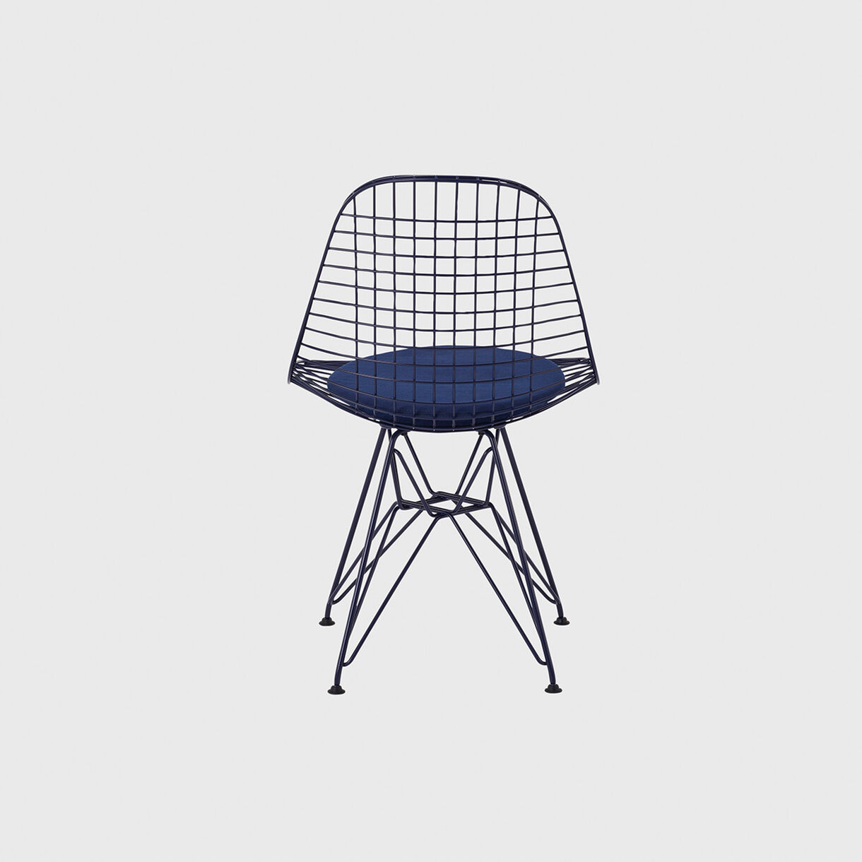 Eames Wire Chair, Upholstered Seat Pad, Black Blue