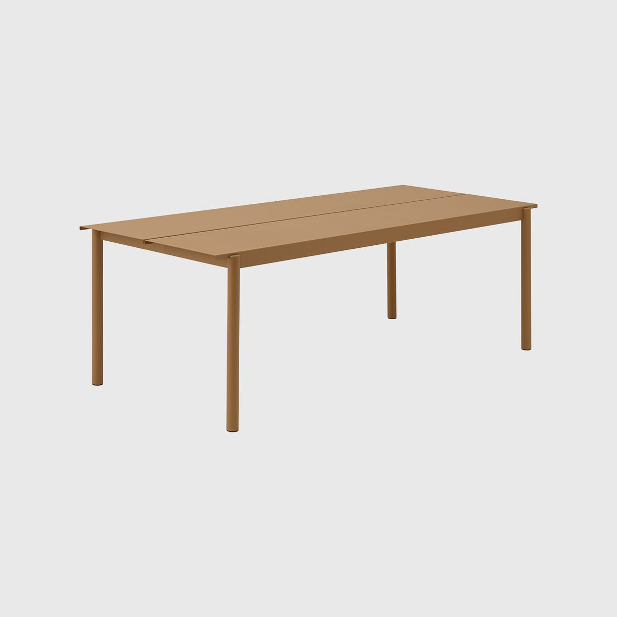 Linear Steel Table, Large, Burnt Orange
