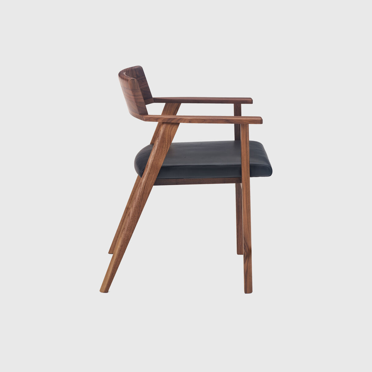 Wedge Armchair (CB-55), Walnut, Elegant, Black