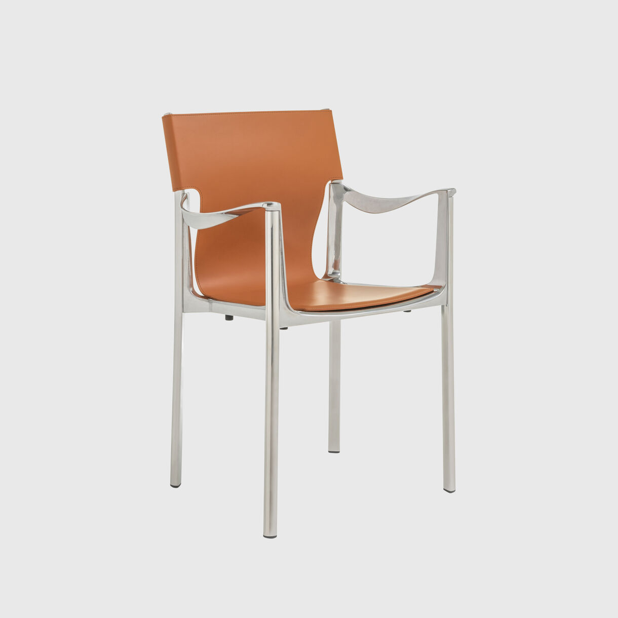 Venice Chair, Natural Leather & Polished Aluminium