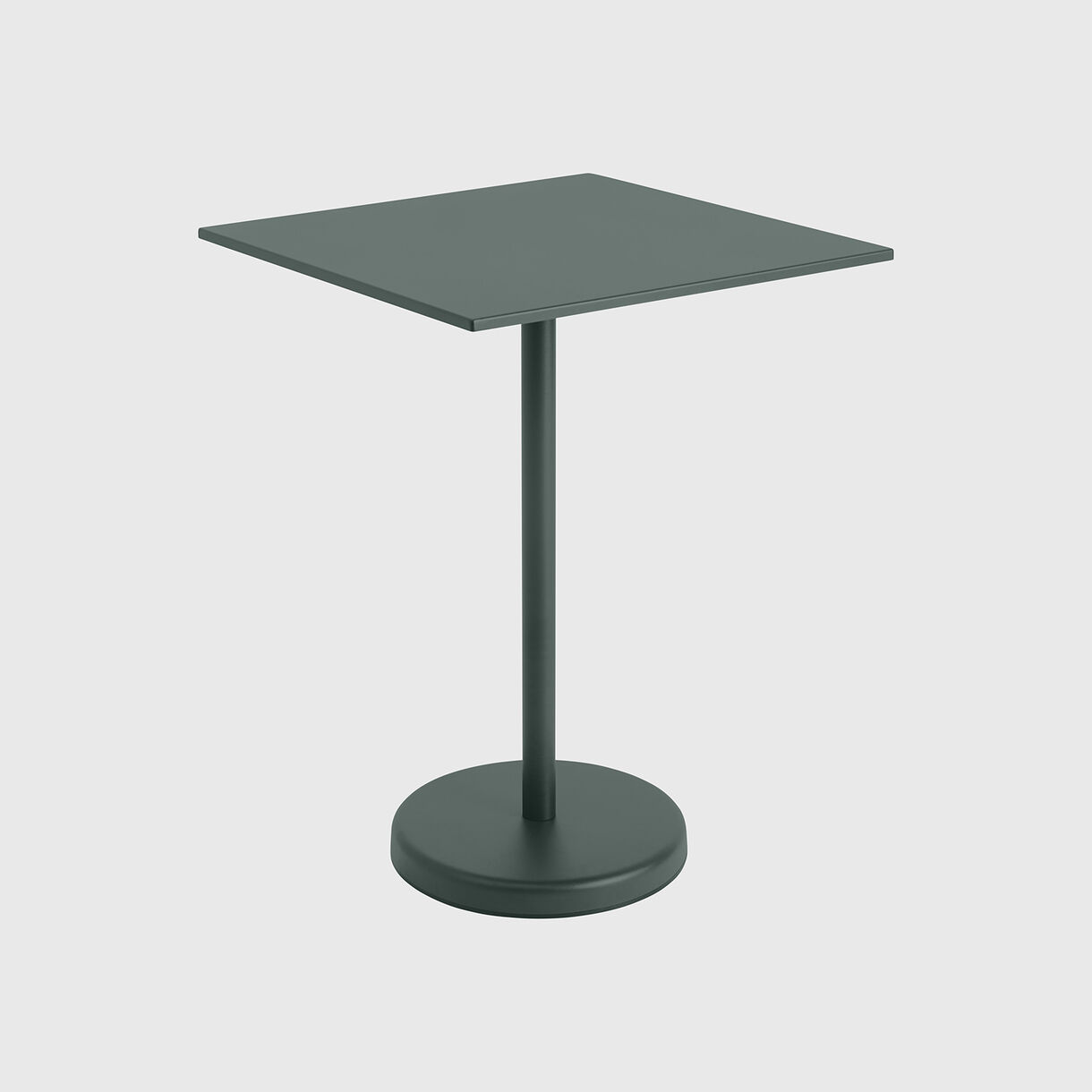 Linear Steel High Cafe Table, Low, Dark Green